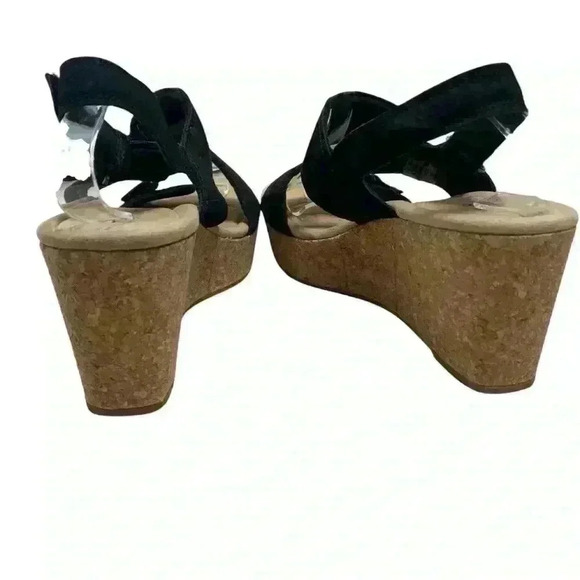 Clark’s black suede upper Comfort collection ortho light wedge sandals size 10 - Picture 4 of 8